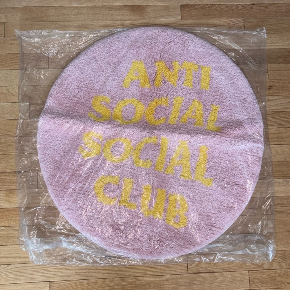 Anti Social Social Club No Shoes Inside Rug Pink